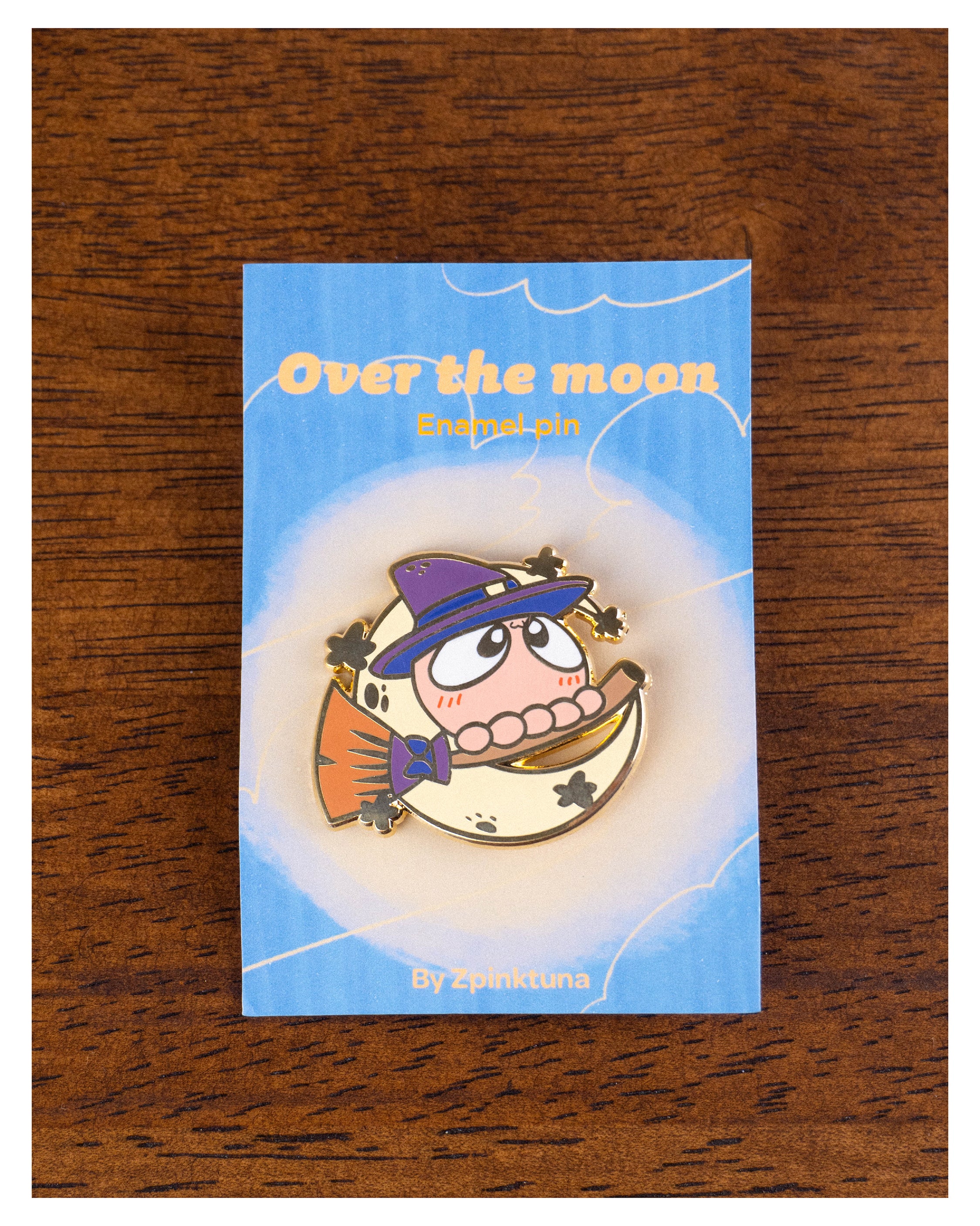 Over the moon, enamel pin
