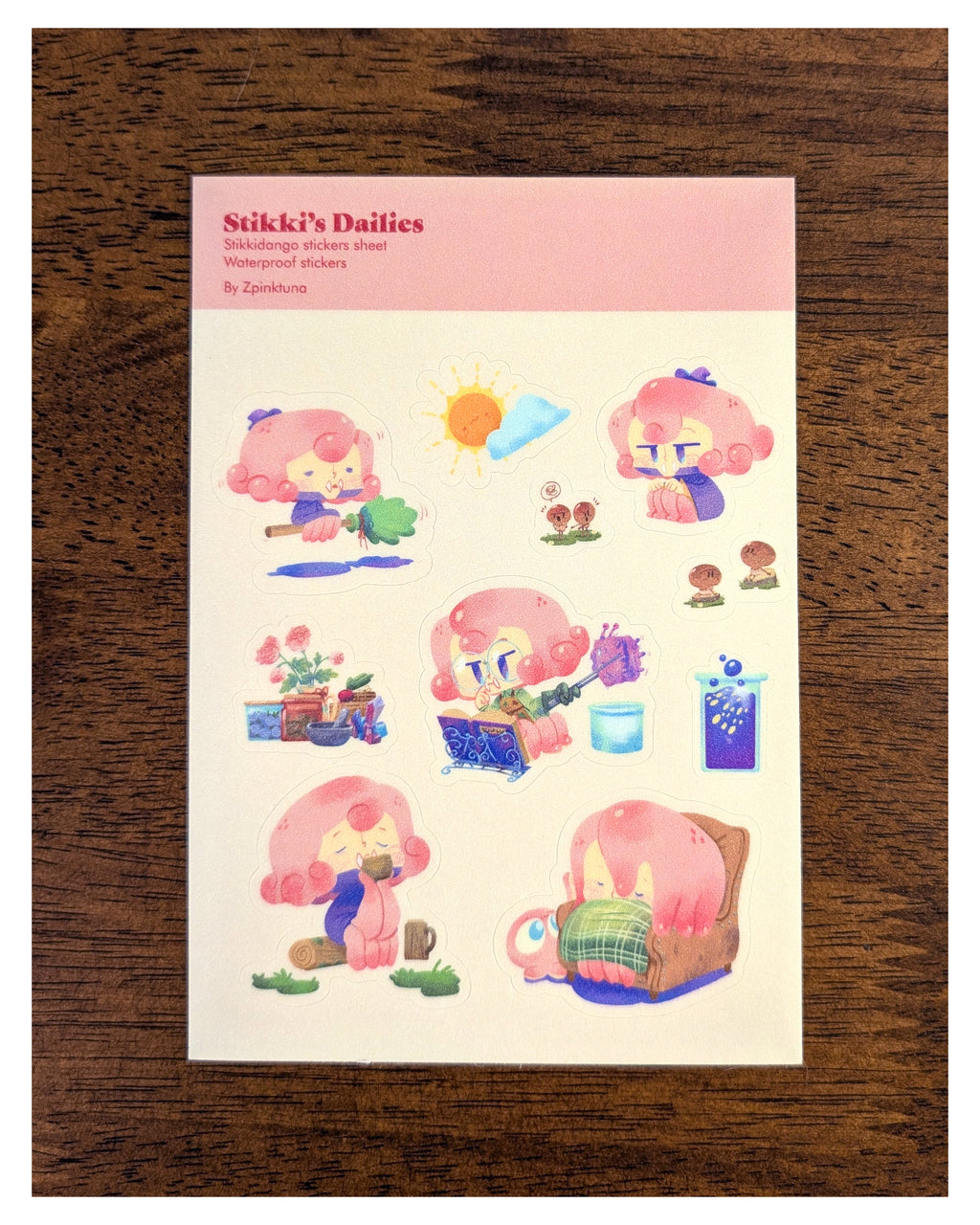 Stikki's Dailies, sticker sheet
