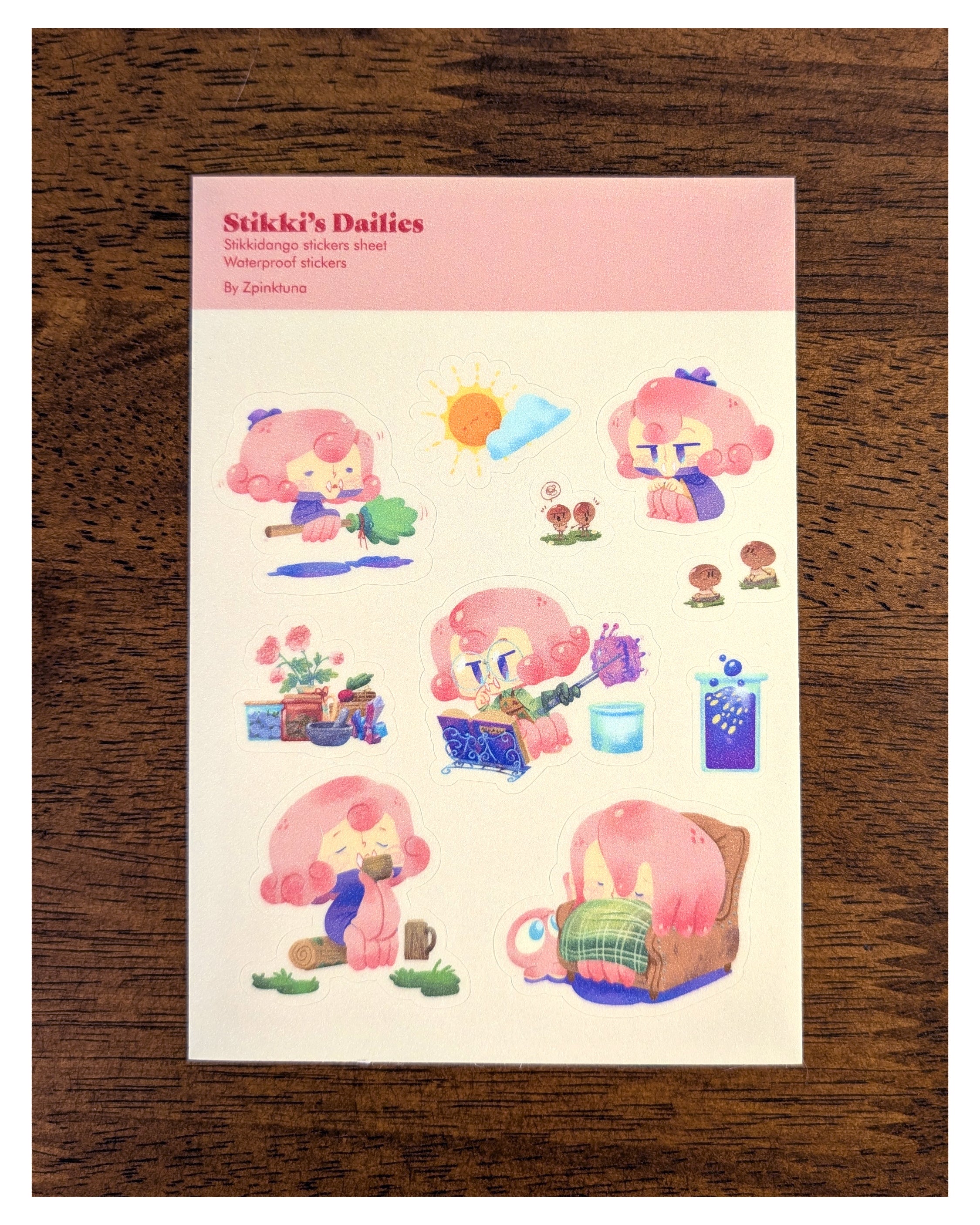Stikki's Dailies, sticker sheet