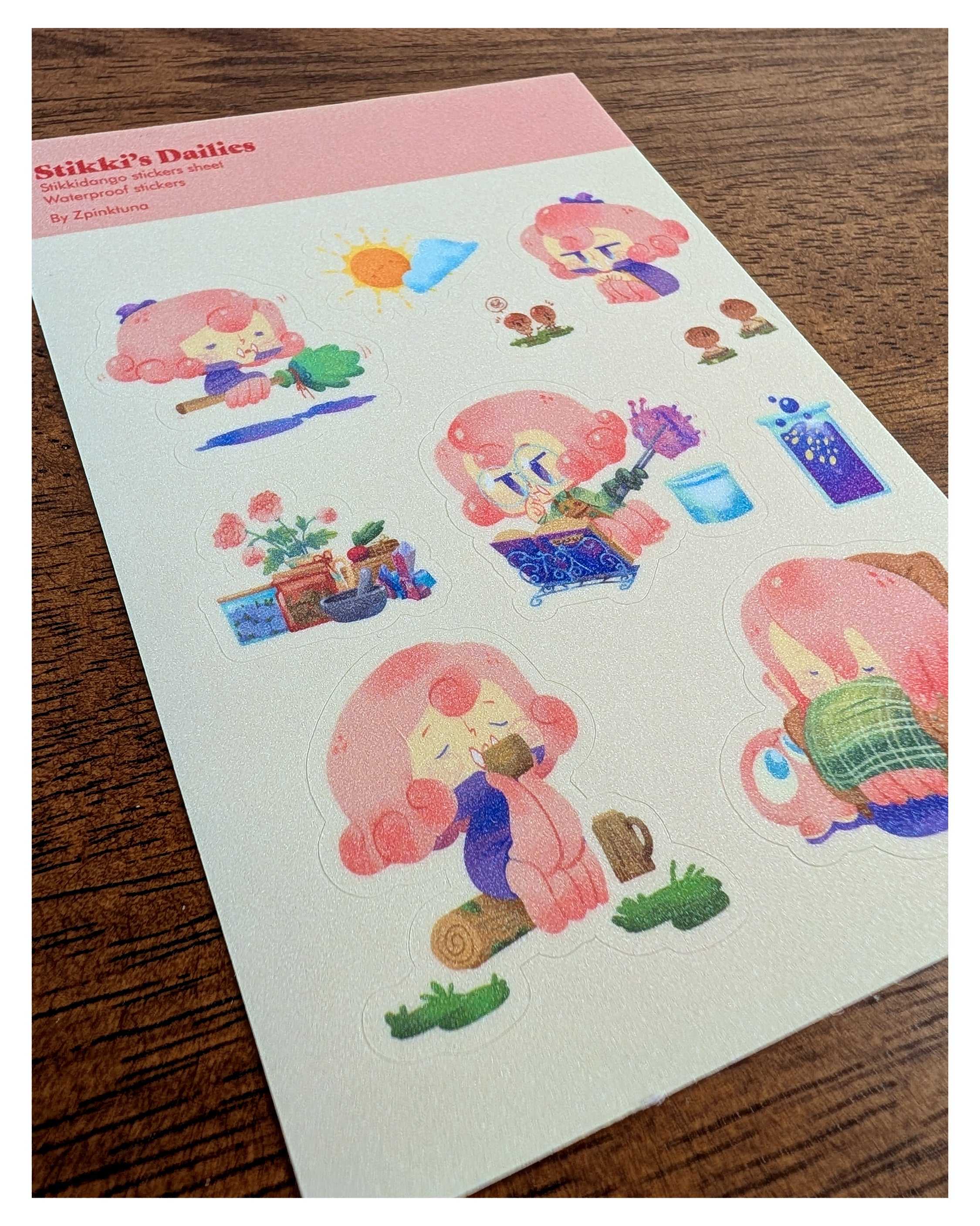 Stikki's Dailies, sticker sheet
