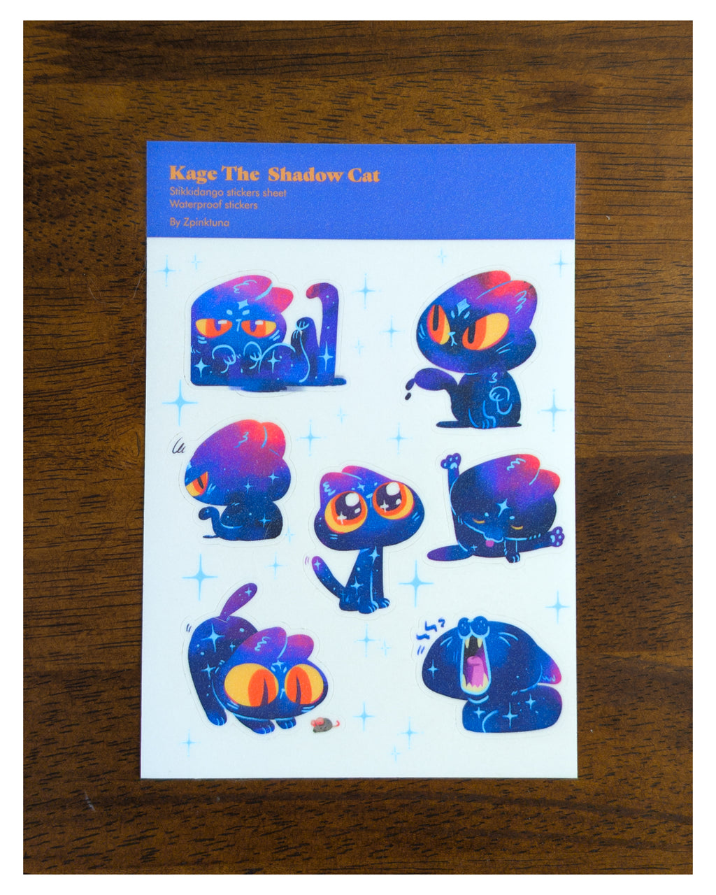 Kage the shadow cat, sticker sheet
