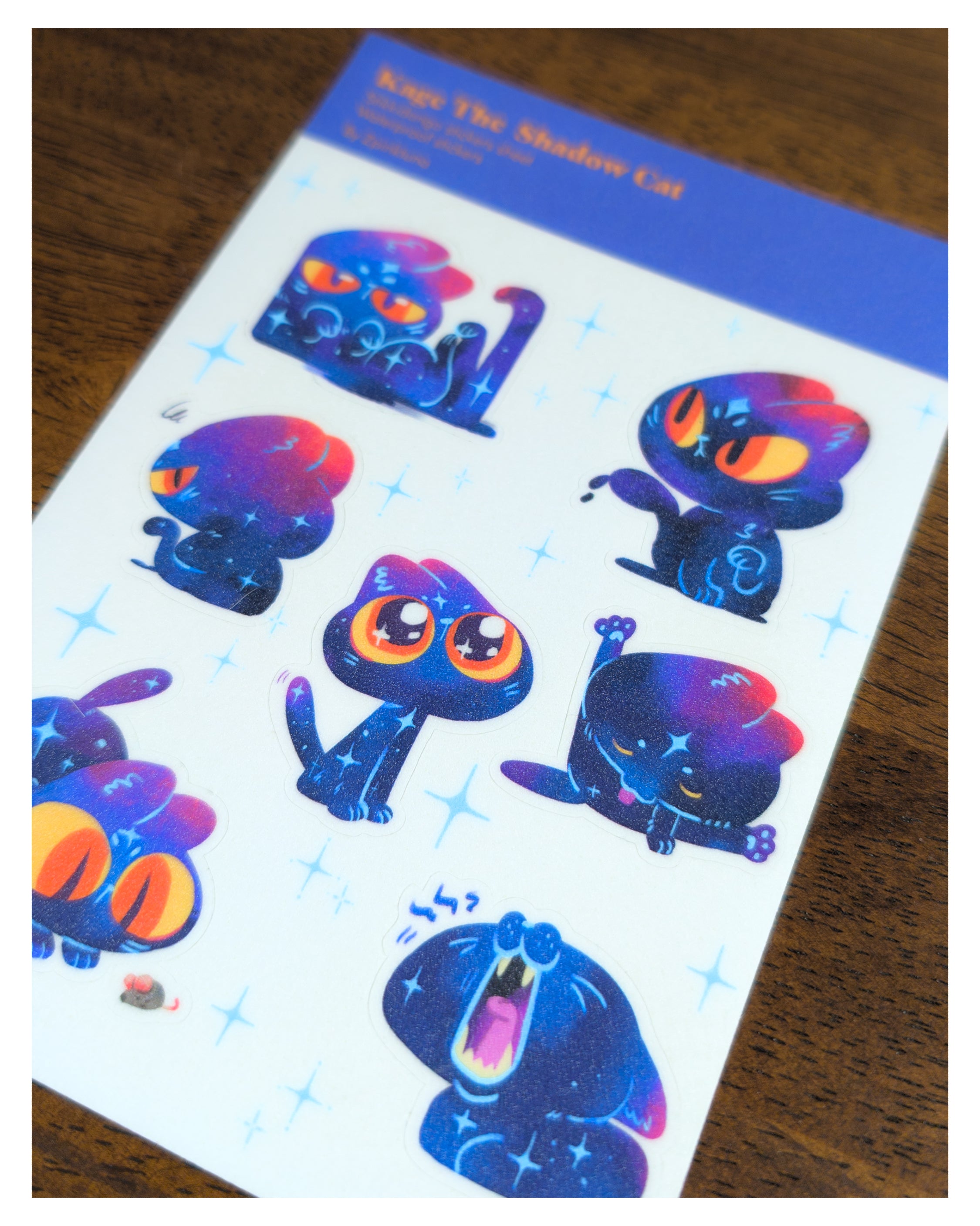 Kage the shadow cat, sticker sheet