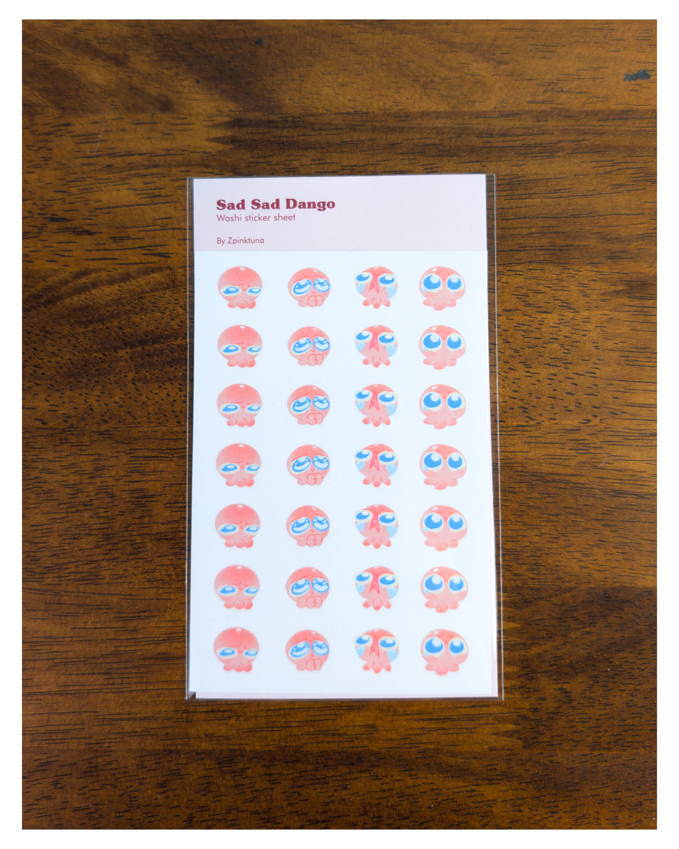 Sad Sad Dango, washi sticker sheet