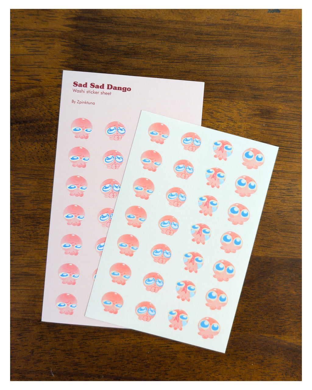 Sad Sad Dango, washi sticker sheet